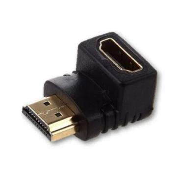 Imagem de Adaptador Hdmi 90 Graus Em L Macho X Fêmea 1.4 P/ Tv Painel - Exbom