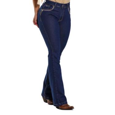 Imagem de Calça Country Feminina Jeans Flare Premium PLUS SIZE Destroyed - Rodeo