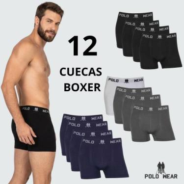 Imagem de Kit 12 Cuecas Polo Wear Boxer Sem Costura Microfibra Masculina Adulto 