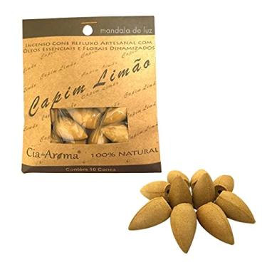 Imagem de Incenso Cone 100% Natural e vegano com Óleos Essenciais de Capim Limão