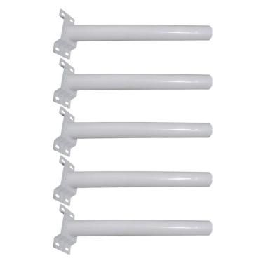 Imagem de Suporte Luminaria Solar Barra Poste Aço Rua Quintal Jardim Kit 5 Unidades