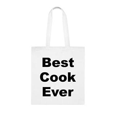 Imagem de Cook Tote bag, Best Cook Ever Bag, Cook Presente, Presente para Cozinheiro, Cook Shoulder Bag, Cook reutilizável Bags, Birthday Christmas Basket Gag Gift Idea, Branco
