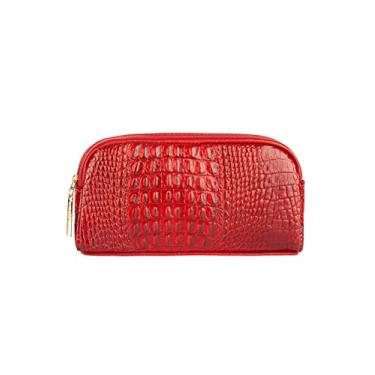 Imagem de Necessaire feminina grande de couro Adriana - Vermelho