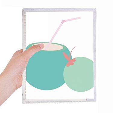 Imagem de Caderno de ilustração de arte de suco de coco da Tailândia, diário de folhas soltas recarregável