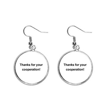 Imagem de Thanks For Your Cooperation Symbol Brinco pendente prata joia feminina