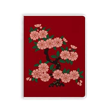 Imagem de Caderno de capa macia com estampa de flores Art Deco para presente moderno