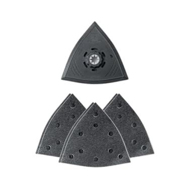 Imagem de Fein MultiMaster StarLock Plus Conjunto de lixamento perfurado – Placa de plástico para suporte, 13,8 cm de comprimento da borda – 63806204210