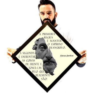 Imagem de Quadro Prisma Frase Estoica De Marcus Aurelius 2 Regras 46cm - Fanarte