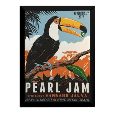 Imagem de Quadro Pearl Jam Show Porto Alegre Brasil Moldura 42x29cm - Fanarte