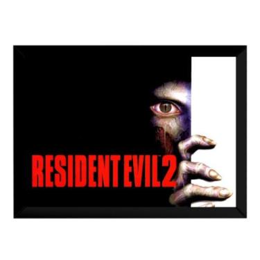 Imagem de Quadro Resident Evil 2 Game Clássico Arte Poster Moldurado - Fanarte