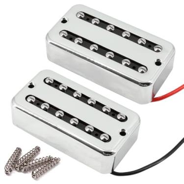 Imagem de Ogdni Conjunto de captador de guitarra Humbucker de bobina dupla, captador de pescoço e ponte estilo H, compatível com substituição de guitarra elétrica estilo Les Paul LP (prata-1)
