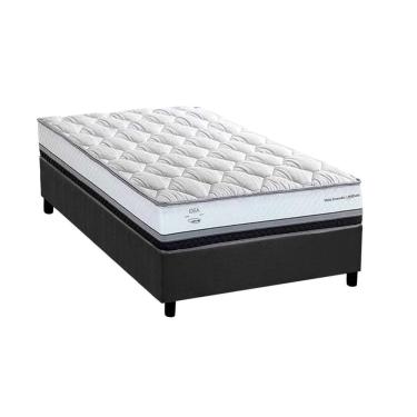 Imagem de Cama Box Solteirão: Colchão Molas MasterPocket Ensacadas Herval La Playa C1634 + Base crc Suede Gray (96x203x28)