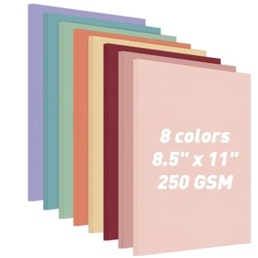 Imagem de MAXECHO Cartolina colorida de 20 x 28 cm, 32 folhas, 250 gsm/41,7 kg, duas faces pesadas, cores sortidas para impressora, Cricut, artesanato DIY, confecção de cartões, corte, scrapbooking, papel de