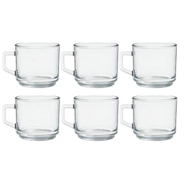 Imagem de Conjunto de Xícaras de Vidro Transparente 176ml - Ideal para Café, Cappuccino, Chás e Presentes (6)