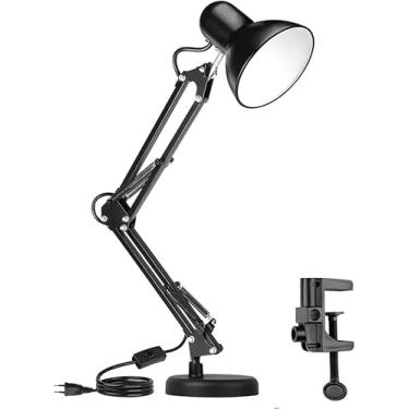Imagem de Luminária Articulada De Mesa Com Base Abajur Estudo Trabalho (Preta)