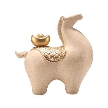 Imagem de Fxzqgnh Estátua de Cavalo, Estátua Moderna, Decoração para Casa, Estatueta de Animal, Escultura de Mesa para de Entrada, Lareira, Presente Corp, Areia Levanta a Cabeça, Tamanho real