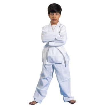 Imagem de Kimono Infantil Judo Jiu Jitsu Kids + Faixa - Artesanal, Branco, M1