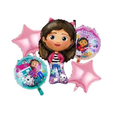 Imagem de Conjunto De Balões Temáticos Da Casa Da Gabby Para Festa De Aniversári