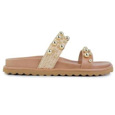 Imagem de Chinelo Feminino Cecconello Papete Rafia Bege - 2725-Feminino
