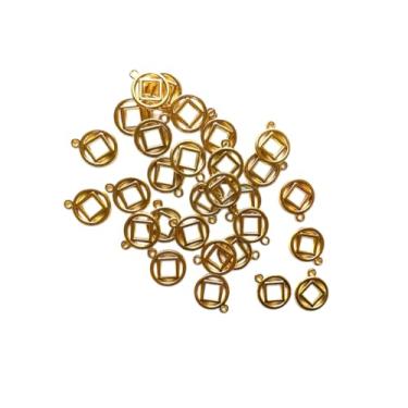 Imagem de CMWDSGNS Pingentes NA Recovery Charms Gold (conjunto de 25) - Narcóticos Anônimos NA Beads Pingentes - Sobriety Recovery Jewelry Making Crafting - Presente Patrocinador Patrocinador, Zinco, Sem Pedra