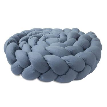 Imagem de Trança Protetora Para Berço E Cama Percal 200 Fios Liso - Cinza Jeans