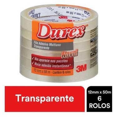 Imagem de Durex Fita Adesiva 12MM X 50M 6 Rolos - 3M