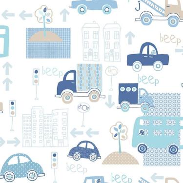 Imagem de Papel De Parede Just 4 Kids Carros G56009 - Rolo 10m X 0,52m