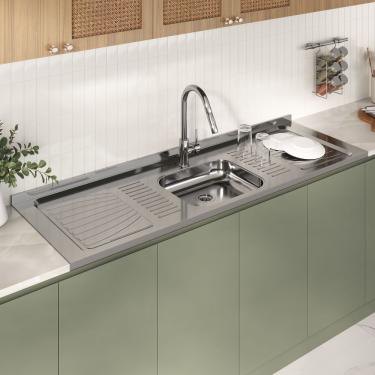 Imagem de Pia De Inox 1,80 X 0,53 Escorredor