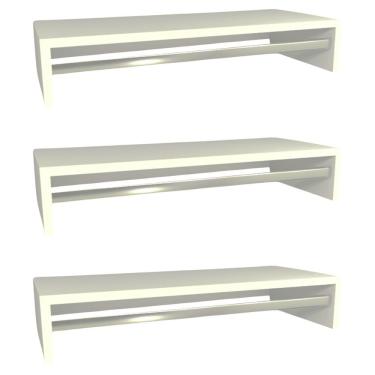 Imagem de Kit 3 Cabideiro De Parede Suspenso 80x25x11,5 Branco