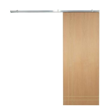 Imagem de Porta De Correr P- Verniz Frisada Kit Alumínio F06 - 210x80