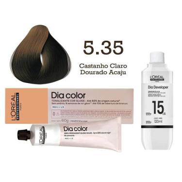 Imagem de Tonalizante Dia Color 5.35 Castanho Claro Dourado Acaju + Emulsão Reve