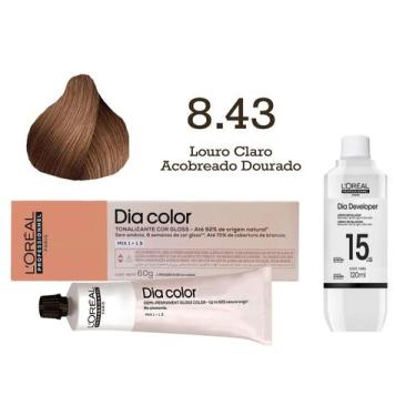 Imagem de Tonalizante Dia Color 8.43 Louro Claro Acobreado Dourado + Emulsão Rev