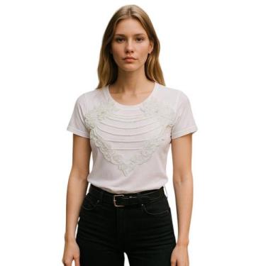 Imagem de Blusa Casual Feminina Manga Curta Barata Social Sku:bv15 - R.S MODAS, 