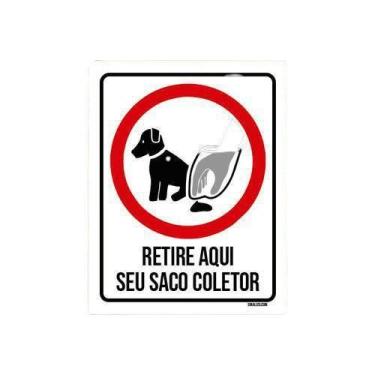 Imagem de Placa Cachorro Retire Aqui Seu Saco Coletor 18X23 - Sinalizo