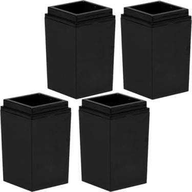 Imagem de Kit 4 Porta Escova de Dentes sem Tampa Banheiro Lavabo Pasta de Dente Acessórios Organização Modelo Vertical Material Resistente