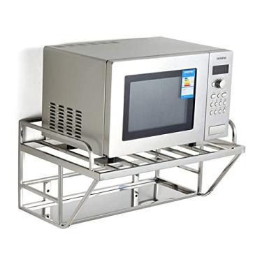Imagem de Prateleira de parede de aço inoxidável, prateleira de forno de micro-ondas, prateleira de metal resistente, grau comercial ou doméstico