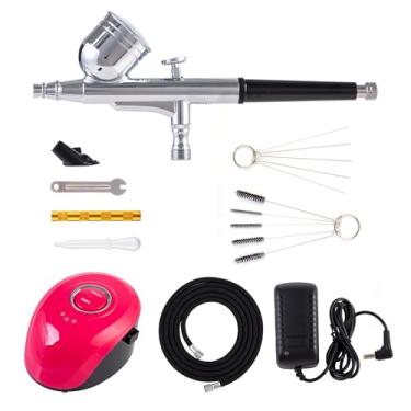 Imagem de Kit de aerógrafo com compressor, 25 PSI, bocal de 0,3 mm, conjunto de pistola de ar para unhas, bolos, maquiagem, pintura, biscoitos, roupas, tinta, máquina de limpeza (ACK-BT19)