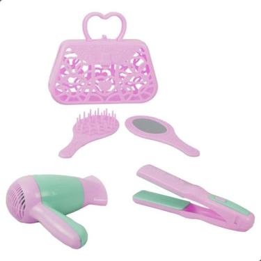 Imagem de Kit Beleza Fashion Secador + Pente + Chapinha Kids Brinquedo Infantil 