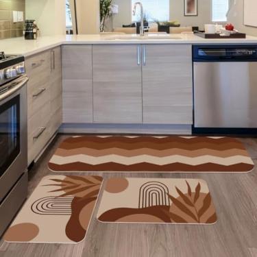 Imagem de Passadeira Cozinha, Kit 3 Tapetes para Cozinha Antiderrapante Mandala Vermelha, Elegante e Refinado(06)