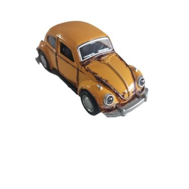 Imagem de Miniatura de Carro Fusquinha Colecionável em Ferro, Colorido, com Portas que Abrem e Sistema de Fricção (Amarelo)