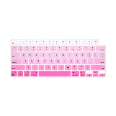 Imagem de Boaulee Capa de teclado de silicone para MacBook Air 13,7 polegadas 38.9 cm M4 A3240 A3241 2023/para MacBook Pro 35.6 cm 40.6 cm A2781 A2779 A2780 A2442 A2991 A2992 A2485 , Protetor de teclado (rosa )