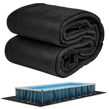 Imagem de Abimars Revestimento De Piscina Mais Espesso Para Piscinas Acima Do Solo, Fundo Retangular 1,95 M X 3 M, Conforto Sem Costura, Dupla Densidade Resistente A Perfurações, Preto