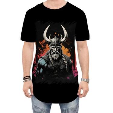 Imagem de Camiseta Longline Guerreiro Viking Nórdico Tribo 13 - Kasubeck Store®,