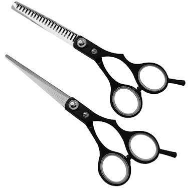 Imagem de Kit Tesoura Profissional Dentada Reta Cabeleireiro Barbeiro