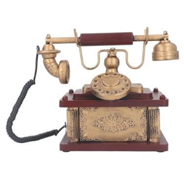 Imagem de Syrisora ​​Decoração de Telefone Vintage, Mostrador Rotativo retrô Antigo, Telefone Fixo, Decoração de Dramatização, Adereços de Tiro
