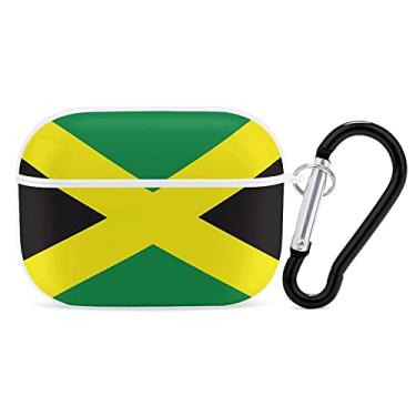 Imagem de YouTary Capa padrão de bandeira jamaicana compatível com Airpods Pro com chaveiro capa de fone de ouvido unissex à prova de choque protetora sem fio acessórios para fone de ouvido