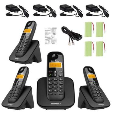 Imagem de Kit Aparelho Telefone Sem Fio 3 Ramal Bina Alcance 50 a 300M - Intelbr