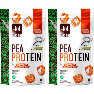 Imagem de Kit 2 Pea Protein Caramelo e Flor de Sal Rakkau 600g Vegano