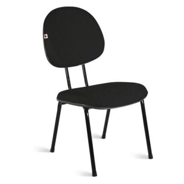 Imagem de Cadeira Ágata Executiva Pé Palito L Duplo Tecido Preto - Ideaflex