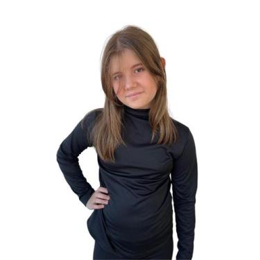 Imagem de Blusa Térmica Infantil Menina Peluciada Gola alta Segunda Pele Manga L